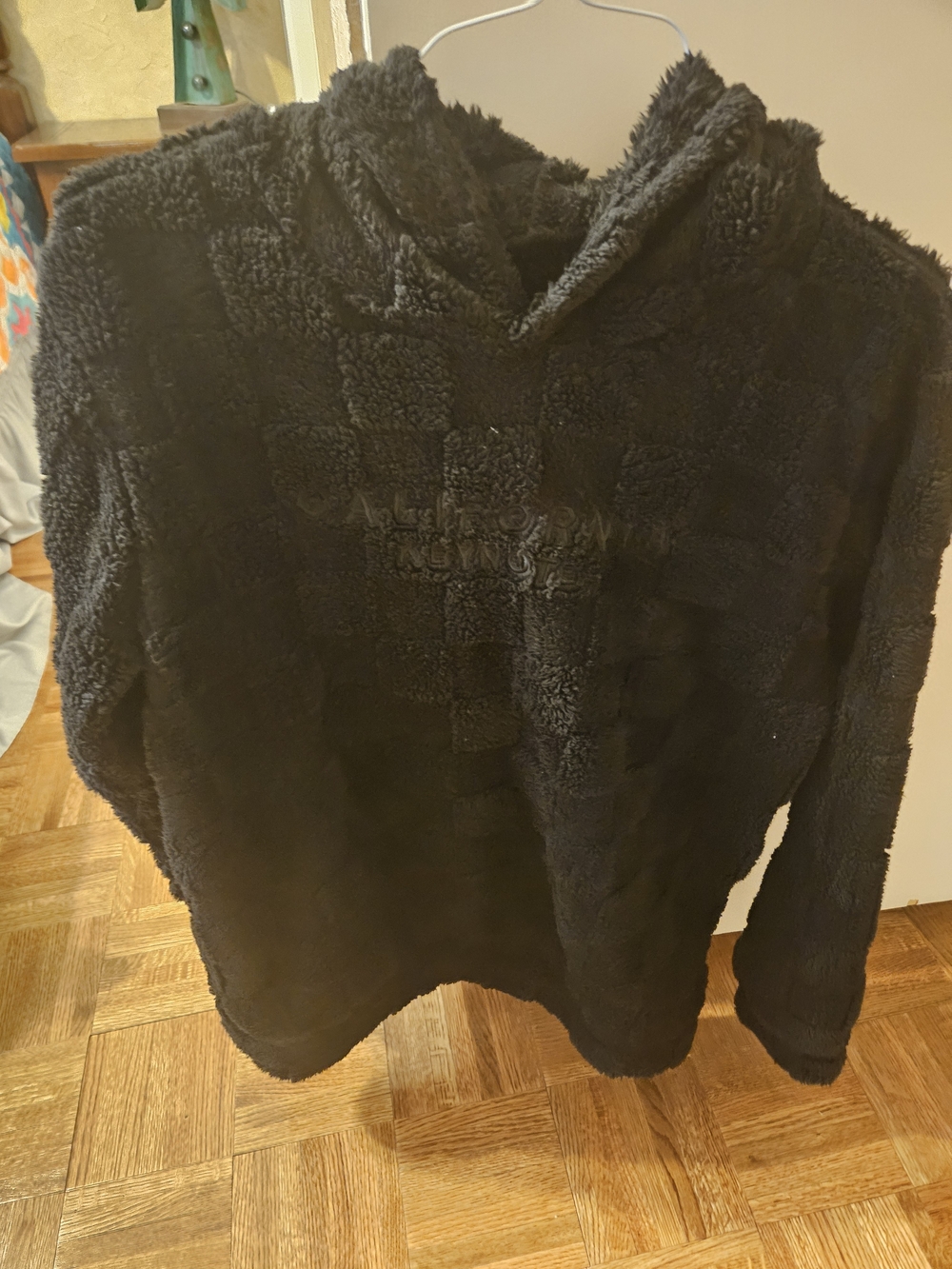 Cozy Black Plush Hoodie